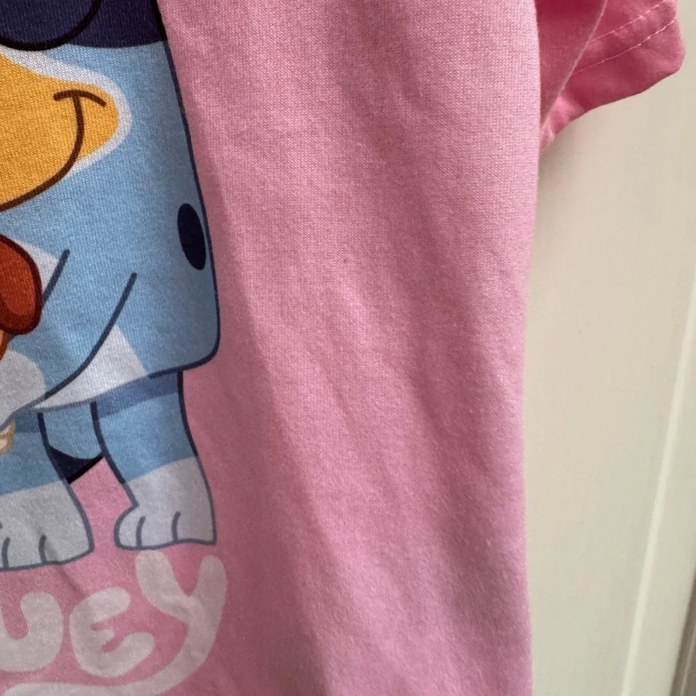 Bluey Girls Size 5 Bluey Bingo Kids Pink Short Sleeve Pajama Top Shirt